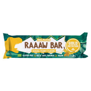 Gold Nutrition Raaaw bar banána a arašídy BIO 35 g